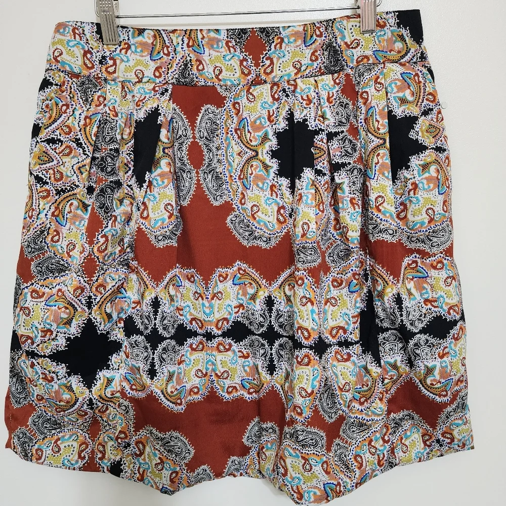 nwt WALTER BAKER W118 size Large Paisley Boho‎ Skirt Fully Lined Multicolor